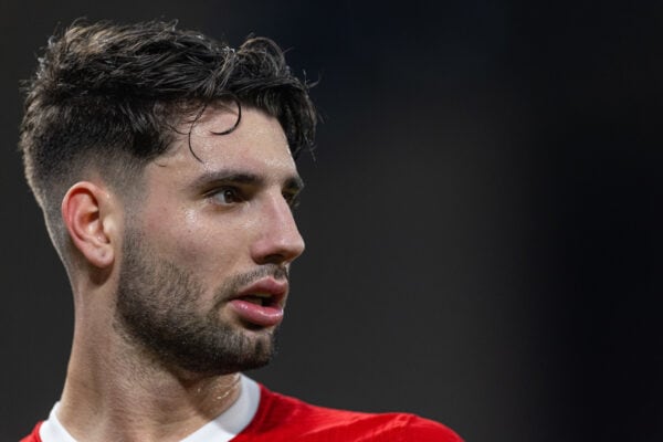 LIVERPOOL, ENGLAND - Sunday, January 28, 2024: Liverpool's Dominik Szoboszlai during the FA Cup 4th Round match between Liverpool FC and Norwich City FC at Anfield. (Photo by David Rawcliffe/Propaganda)