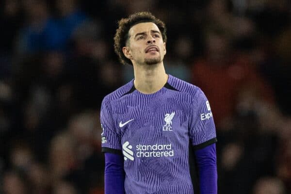 LONDON, ENGLAND - Sunday, February 4, 2024: Liverpool's captain Virgil van Dijk looks dejected as Arsenal celebrate the third goal during the FA Premier League match between Arsenal FC and Liverpool FC at the Emirates Stadium. (Photo by David Rawcliffe/Propaganda)