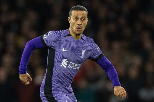 LONDON, ENGLAND - Sunday, February 4, 2024: Liverpool's Thiago Alcântara during the FA Premier League match between Arsenal FC and Liverpool FC at the Emirates Stadium. (Photo by David Rawcliffe/Propaganda)