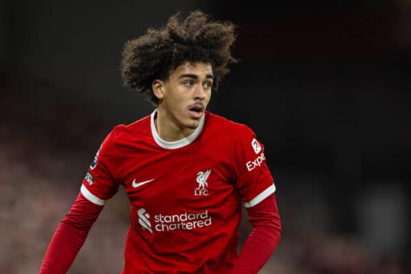  Liverpool's Jaden Danns during the FA Premier League match between Liverpool FC and Luton Town FC at Anfield. (Photo by David Rawcliffe/Propaganda)