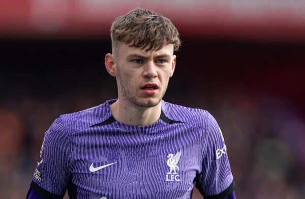 NOTTINGHAM, ENGLAND - Saturday, March 2, 2024: Liverpool's Conor Bradley during the FA Premier League match between Nottingham Forest FC and Liverpool FC at the City Ground. (Photo by David Rawcliffe/Propaganda)