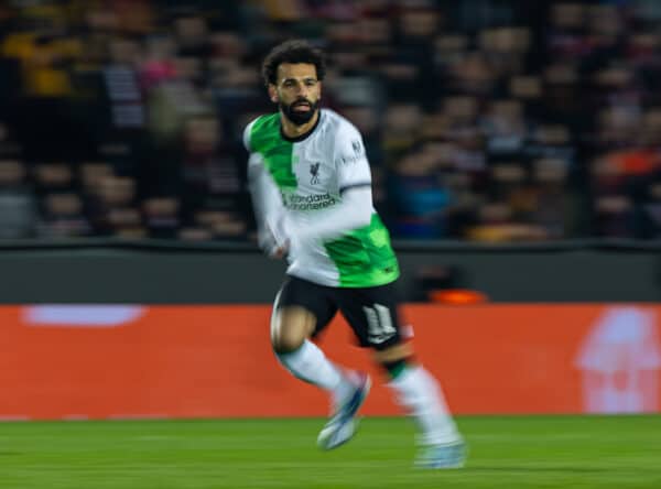 PRAGUE, CZECH REPUBLIC - Thursday, March 7, 2024: Liverpool's Mohamed Salah during the UEFA Europa League Round of 16 1st Leg match between AC Sparta Praha and Liverpool FC at Stadion Letná. (Photo by David Rawcliffe/Propaganda)