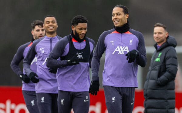 LIVERPOOL, ENGLAND - Wednesday, March 13, 2024: Liverpool's captain Virgil van Dijk during a training session at the AXA Training Centre ahead of the UEFA Europa League Round of 16 2nd Leg match between Liverpool FC and AC Sparta Praha. (Photo by David Rawcliffe/Propaganda)