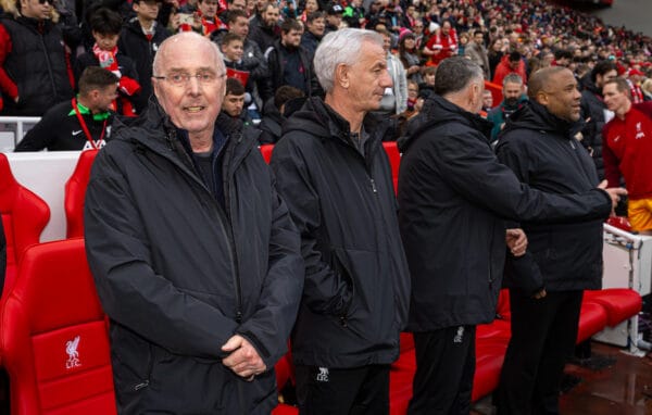 LIVERPOOL, ENGLAND - Saturday, March 23, 2024: Liverpool's manager Sven-Göran Eriksson before the LFC Foundation match between Liverpool FC Legends and Ajax FC Legends at Anfield. (Photo by David Rawcliffe/Propaganda)