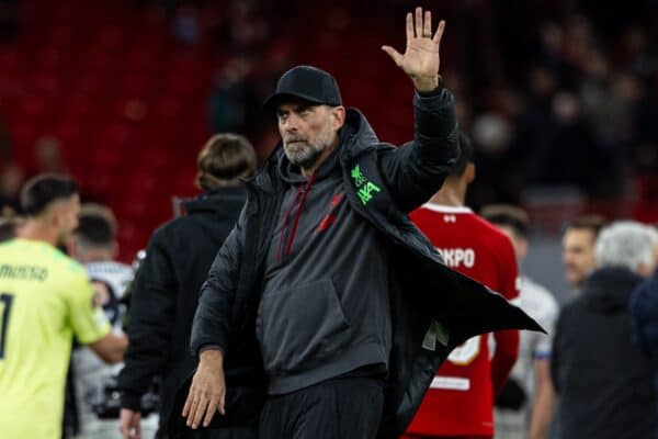  Liverpool's manager Jürgen Klopp waves to supporters after the UEFA Europa League Quarter-Final 1st Leg match between Liverpool FC and BC Atalanta at Anfield. Atalanta won 3-0. (Photo by David Rawcliffe/Propaganda)