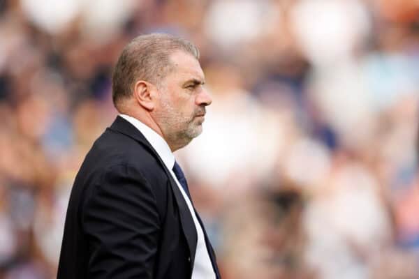  Ange Postecoglou Manager of Tottenham Hotspur before the FA Premier League match between Liverpool FC and Tottenham Hotspur FC at Anfield. (Photo by Ryan Brown/Propaganda)