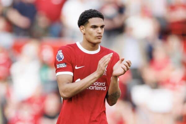 LIVERPOOL, ENGLAND - Sunday, May 5, 2024: Jarell Quansah of Liverpool after the FA Premier League match between Liverpool FC and Tottenham Hotspur FC at Anfield. (Photo by Ryan Brown/Propaganda)