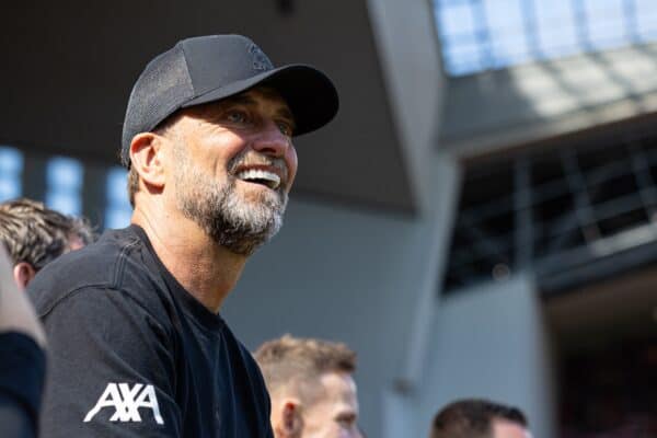 LIVERPOOL, ENGLAND - Saturday, May 18, 2024: Liverpool's manager Jürgen Klopp before the FA Premier League match between Liverpool FC and Wolverhampton Wanderers FC at Anfield. (Photo by David Rawcliffe/Propaganda)