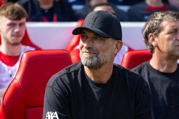 LIVERPOOL, ENGLAND - Saturday, May 18, 2024: Liverpool's manager Jürgen Klopp before the FA Premier League match between Liverpool FC and Wolverhampton Wanderers FC at Anfield. (Photo by David Rawcliffe/Propaganda)