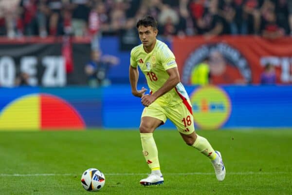 DÜSSELDORF, GERMANY - Monday, June 24, 2024: Spain's Martín Zubimendi during the UEFA Euro 2024 Group B match between Albania and Spain at the Düsseldorf Arena. (Photo by David Rawcliffe/Propaganda)