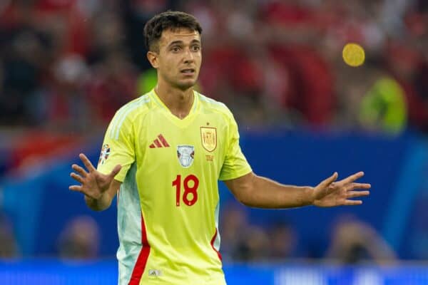 DÜSSELDORF, GERMANY - Monday, June 24, 2024: Spain's Martín Zubimendi during the UEFA Euro 2024 Group B match between Albania and Spain at the Düsseldorf Arena. (Photo by David Rawcliffe/Propaganda)