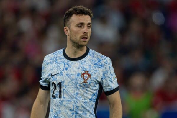 GELSENKIRCHEN, GERMANY - Wednesday, June 26, 2024: Portugal's Diogo Jota during the UEFA Euro 2024 Group F match between Georgia and Portugal at the Arena AufSchalke. (Photo by David Rawcliffe/Propaganda)