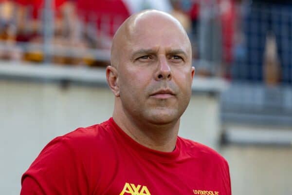 PITTSBURGH - Friday, July 26, 2024: Liverpool's head coach Arne Slot during a pre-season friendly match between Liverpool and Real Betis Balompié at the Acrisure Stadium on day three of the club's pre-season tour of the USA. (Photo by David Rawcliffe/Propaganda)