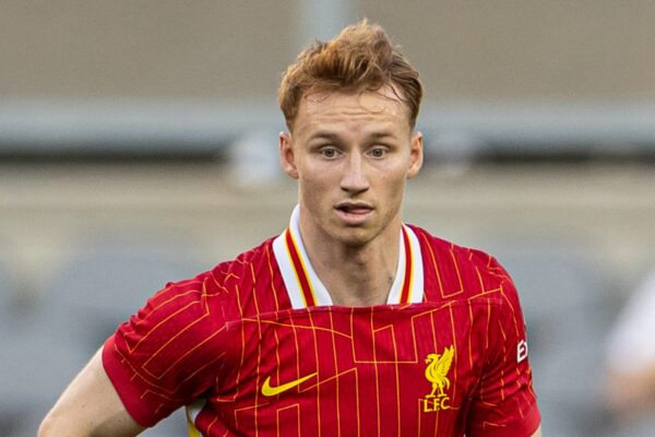 PITTSBURGH - Friday, July 26, 2024: Liverpool's Sepp van den Berg during a pre-season friendly match between Liverpool and Real Betis Balompié at the Acrisure Stadium on day three of the club's pre-season tour of the USA. (Photo by David Rawcliffe/Propaganda)