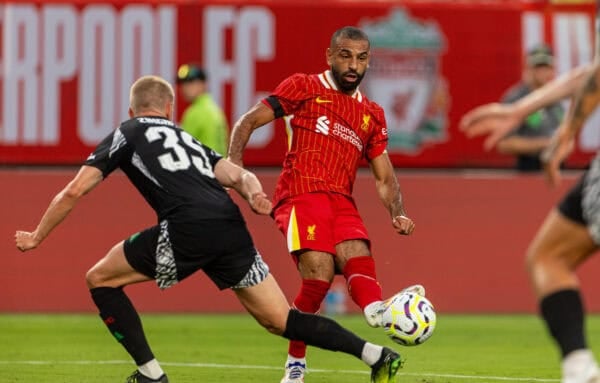 PHILADELPHIA - Wednesday, July 31, 2024: Liverpool's Mohamed Salah during a pre-season friendly match between Liverpool FC and Arsenal FC at the Lincoln Financial Field on day eight of the club's pre-season tour of the USA. (Photo by David Rawcliffe/Propaganda)