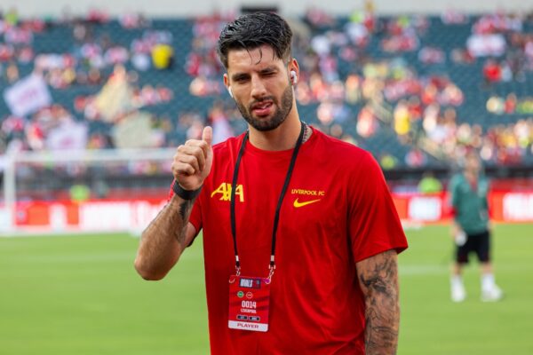 PHILADELPHIA - Wednesday, July 31, 2024: Liverpool's Dominik Szoboszlai before a pre-season friendly match between Liverpool FC and Arsenal FC at the Lincoln Financial Field on day eight of the club's pre-season tour of the USA. (Photo by David Rawcliffe/Propaganda)