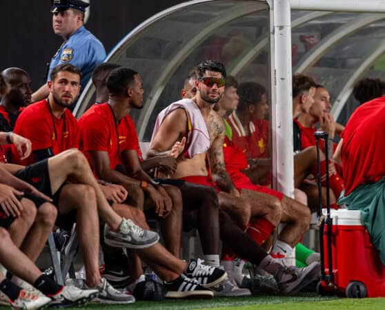 PHILADELPHIA - Wednesday, July 31, 2024: Liverpool's Dominik Szoboszlai during a pre-season friendly match between Liverpool FC and Arsenal FC at the Lincoln Financial Field on day eight of the club's pre-season tour of the USA. (Photo by David Rawcliffe/Propaganda)