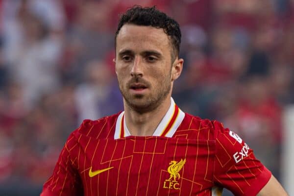 PHILADELPHIA - Wednesday, July 31, 2024: Liverpool's Diogo Jota during a pre-season friendly match between Liverpool FC and Arsenal FC at the Lincoln Financial Field on day eight of the club's pre-season tour of the USA. (Photo by David Rawcliffe/Propaganda)