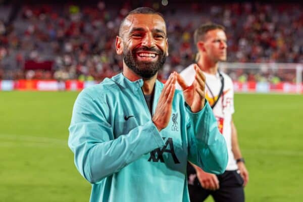 COLUMBIA - Saturday, August 3, 2024: Liverpool's Mohamed Salah after a pre-season friendly match between Liverpool FC and Manchester United FC at the Williams-Brice Stadium on day eleven of the club's pre-season tour of the USA. (Photo by David Rawcliffe/Propaganda)