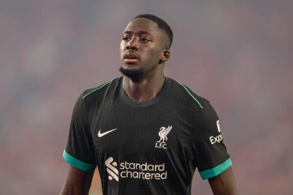 COLUMBIA - Saturday, August 3, 2024: Liverpool's Ibrahima Konaté during a pre-season friendly match between Liverpool FC and Manchester United FC at the Williams-Brice Stadium on day eleven of the club's pre-season tour of the USA. (Photo by David Rawcliffe/Propaganda)