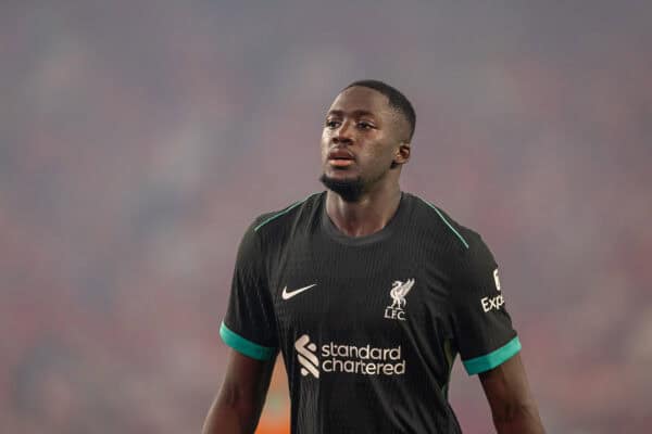 COLUMBIA - Saturday, August 3, 2024: Liverpool's Ibrahima Konaté during a pre-season friendly match between Liverpool FC and Manchester United FC at the Williams-Brice Stadium on day eleven of the club's pre-season tour of the USA. (Photo by David Rawcliffe/Propaganda)
