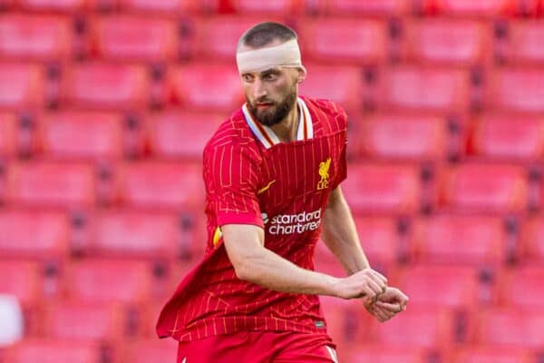 LIVERPOOL, ENGLAND - Sunday, August 11, 2024: Liverpool's Nathaniel Phillips during a behind closed doors pre-season friendly match between Liverpool FC and Unión Deportiva Las Palmas FC at Anfield. (Photo by David Rawcliffe/Propaganda)