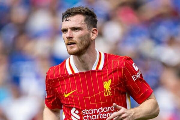 IPSWICH, ENGLAND - Saturday, August 17, 2024: Liverpool's Andy Robertson during the FA Premier League match between Ipswich Town FC and Liverpool FC at Portman Road. (Photo by David Rawcliffe/Propaganda)