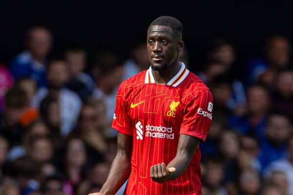 IPSWICH, ENGLAND - Saturday, August 17, 2024: Liverpool's Ibrahima Konaté during the FA Premier League match between Ipswich Town FC and Liverpool FC at Portman Road. (Photo by David Rawcliffe/Propaganda)