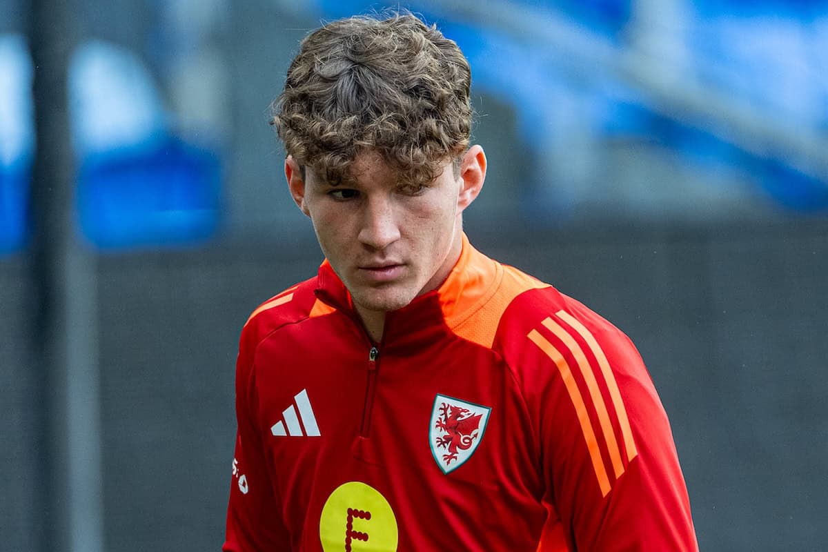 CARDIFF, WALES - Thursday, September 5, 2024: Wales' Lewis Koumas during a training session at the Cardiff City Stadium ahead of the UEFA Nations League Group B4 game between Wlaes and Turkey. (Photo by David Rawcliffe/Propaganda)