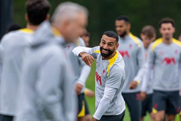 LIVERPOOL, ENGLAND - Monday, September 16, 2024: Liverpool's Mohamed Salah during a training session at the AXA Training Centre ahead of the UEFA Champions League match between AC Milan and Liverpool FC. (Photo by Jon Super/Propaganda)