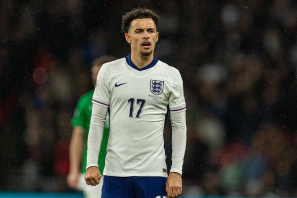 LONDON, ENGLAND - Sunday, November 17, 2024: England's Curtis Jones during the UEFA Nations League League B Group B2 game between England and Republic of Ireland at Wembley Stadium. (Photo by David Rawcliffe/Propaganda)