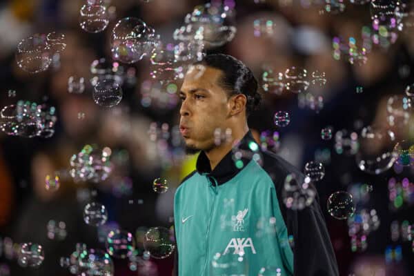 LONDON, ENGLAND - Sunday, December 29, 2024: Liverpool's captain Virgil van Dijk before the FA Premier League match between West Ham United FC and Liverpool FC at the London Stadium. (Photo by David Rawcliffe/Propaganda)