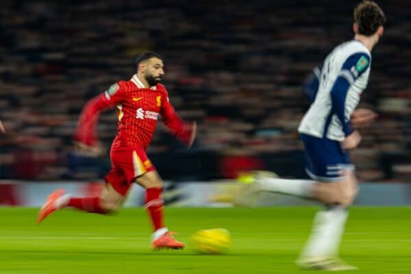 LONDON, ENGLAND - Wednesday, January 8, 2025: Liverpool's Mohamed Salah during the Football League Cup Semi-Final 1st Leg match between Tottenham Hotspur FC and Liverpool FC at the Tottenham Hotspur Stadium. (Photo by David Rawcliffe/Propaganda)