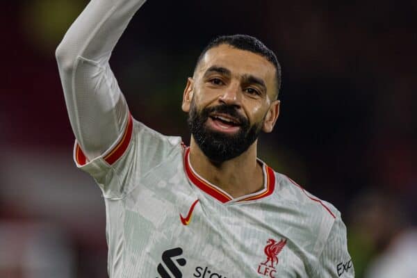 NOTTINGHAM, ENGLAND - Tuesday, December 14, 2025: Liverpool's Mohamed Salah during the FA Premier League match between Nottingham Forest FC and Liverpool FC at the City Ground. (Photo by David Rawcliffe/Propaganda)
