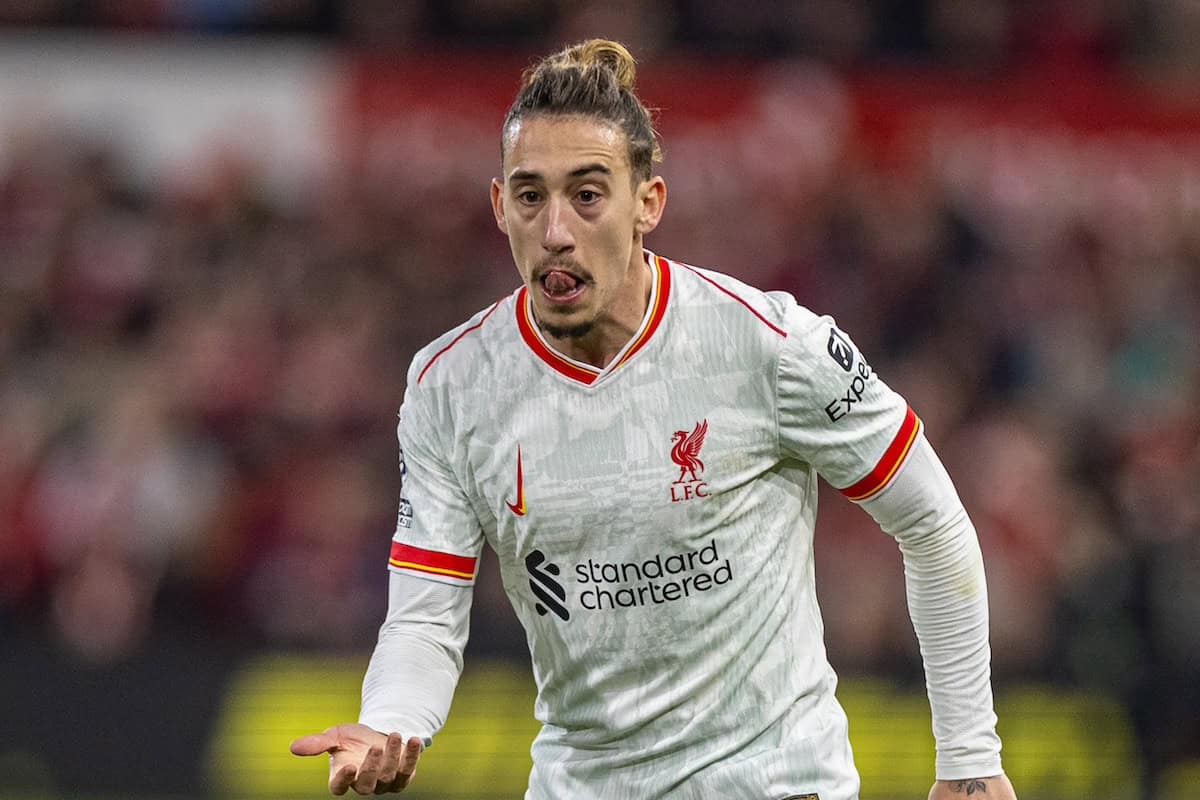 NOTTINGHAM, ENGLAND - Tuesday, January 14, 2025: Liverpool's Kostas Tsimikas during the FA Premier League match between Nottingham Forest FC and Liverpool FC at the City Ground. (Photo by David Rawcliffe/Propaganda)