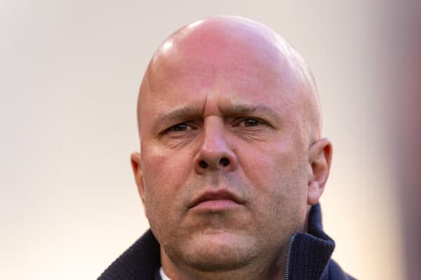 LIVERPOOL, ENGLAND - Saturday, January 25, 2025: Liverpool's head coach Arne Slot during the FA Premier League match between Liverpool FC and Ipswich Town FC at Anfield. (Photo by David Rawcliffe/Propaganda)