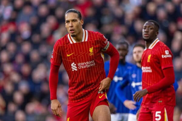 LIVERPOOL, ENGLAND - Saturday, January 25, 2025: Liverpool's captain Virgil van Dijk during the FA Premier League match between Liverpool FC and Ipswich Town FC at Anfield. (Photo by David Rawcliffe/Propaganda)