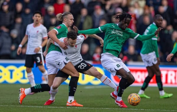 PLYMOUTH, ENGLAND - Sunday, February 9, 2025: Liverpool's Diogo Jota during the FA Cup 4th Round match between Plymouth Argyle FC and Liverpool FC at Home Park. (Photo by David Rawcliffe/Propaganda)