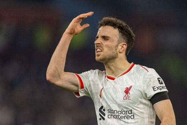 BIRMINGHAM, ENGLAND - Wednesday, February 19, 2025: Liverpool's Diogo Jota during the FA Premier League match between Aston Villa FC and Liverpool FC at Villa Park. (Photo by David Rawcliffe/Propaganda)