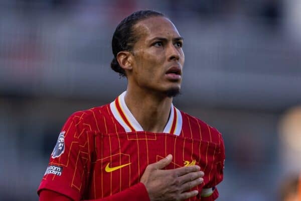 LONDON, ENGLAND - Sunday, April 6, 2025: Liverpool's captain Virgil van Dijk after the FA Premier League match between Fulham FC and Liverpool FC at Craven Cottage. (Photo by David Rawcliffe/Propaganda)