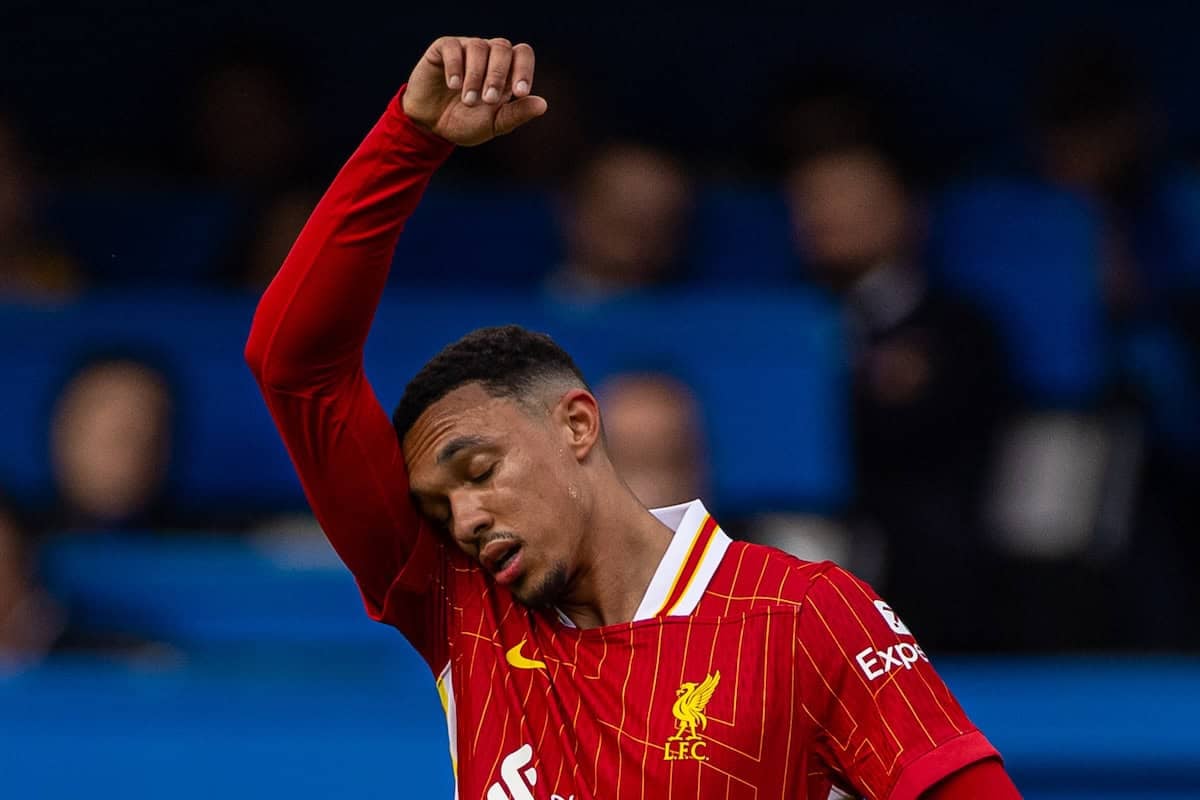 LONDON, ENGLAND - Sunday, May 4, 2025: Liverpool's Trent Alexander-Arnold during the FA Premier League match between Chelsea FC and Liverpool FC at Stamford Bridge. Chelsea won 3-1. (Photo by David Rawcliffe/Propaganda)