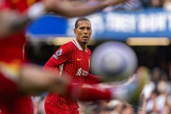 LONDON, ENGLAND - Sunday, May 4, 2025: Liverpool's captain Virgil van Dijk during the FA Premier League match between Chelsea FC and Liverpool FC at Stamford Bridge. (Photo by David Rawcliffe/Propaganda)