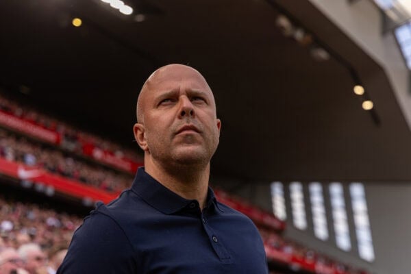 LIVERPOOL, ENGLAND - Sunday, May 11, 2025: Liverpool's head coach Arne Slot during the FA Premier League match between Liverpool FC and Arsenal FC at Anfield. (Photo by David Rawcliffe/Propaganda)