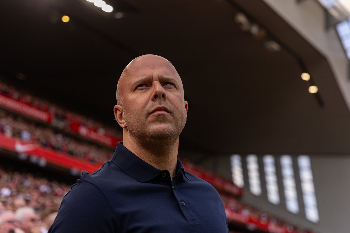 LIVERPOOL, ENGLAND - Sunday, May 11, 2025: Liverpool's head coach Arne Slot during the FA Premier League match between Liverpool FC and Arsenal FC at Anfield. (Photo by David Rawcliffe/Propaganda)