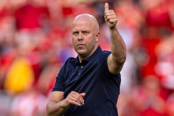 LIVERPOOL, ENGLAND - Sunday, May 11, 2025: Liverpool's head coach Arne Slot after the FA Premier League match between Liverpool FC and Arsenal FC at Anfield. (Photo by David Rawcliffe/Propaganda)