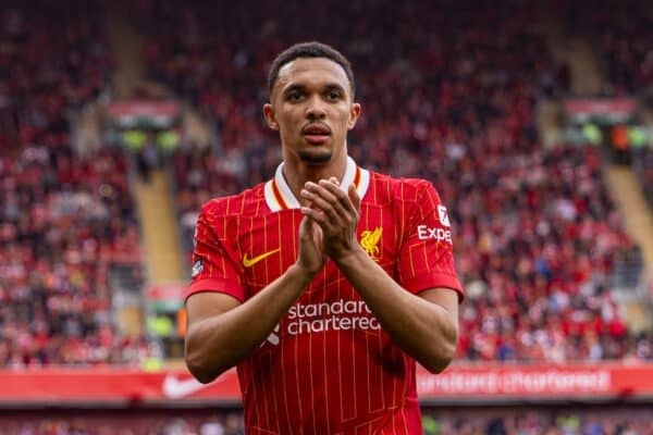 LIVERPOOL, ENGLAND - Sunday, May 25, 2025: Liverpool's Trent Alexander-Arnold during the FA Premier League match between Liverpool FC and Crystal Palace FC at Anfield. (Photo by David Rawcliffe/Propaganda)