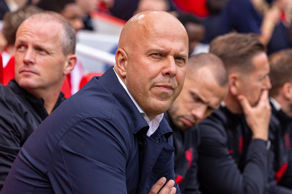 LIVERPOOL, ENGLAND - Sunday, May 25, 2025: Liverpool's head coach Arne Slot during the FA Premier League match between Liverpool FC and Crystal Palace FC at Anfield. (Photo by David Rawcliffe/Propaganda)