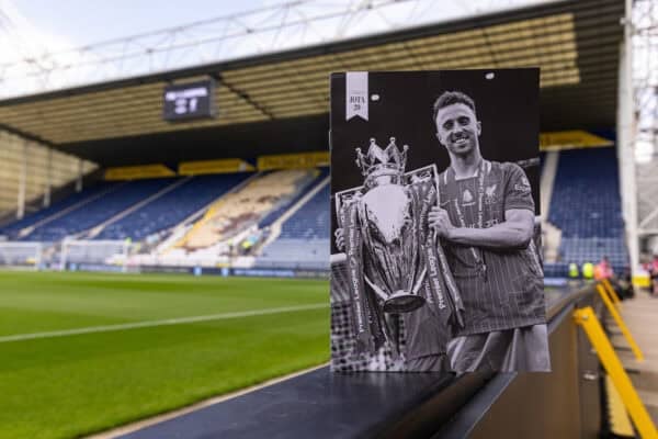 PRESTON, ENGLAND - Sunday, July 13, 2025: A memorial programme in memory of Diogo Jota before a pre-season friendly match between Preston North End FC and Liverpool FC at Deepdale. (Photo by David Rawcliffe/Propaganda)