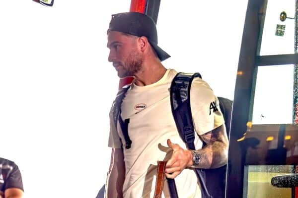 HONG KONG - Monday, July 21, 2025: Liverpool's Alexis Mac Allister arrives at the Rosewood Hotel in Hong Kong ahead of the Hong Kong Football Festival 2025 pre-season tournament. (Photo by David Rawcliffe/Propaganda)