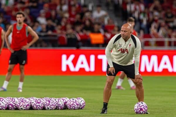 HONG KONG - Thursday, July 24, 2025: Liverpool's head coach Arne Slot during a training session at the Kai Tak Stadium in Hong Kong ahead of the Hong Kong Football Festival 2025 pre-season tournament, on Day Four of the club's Asia Tour. (Photo by David Rawcliffe/Propaganda)